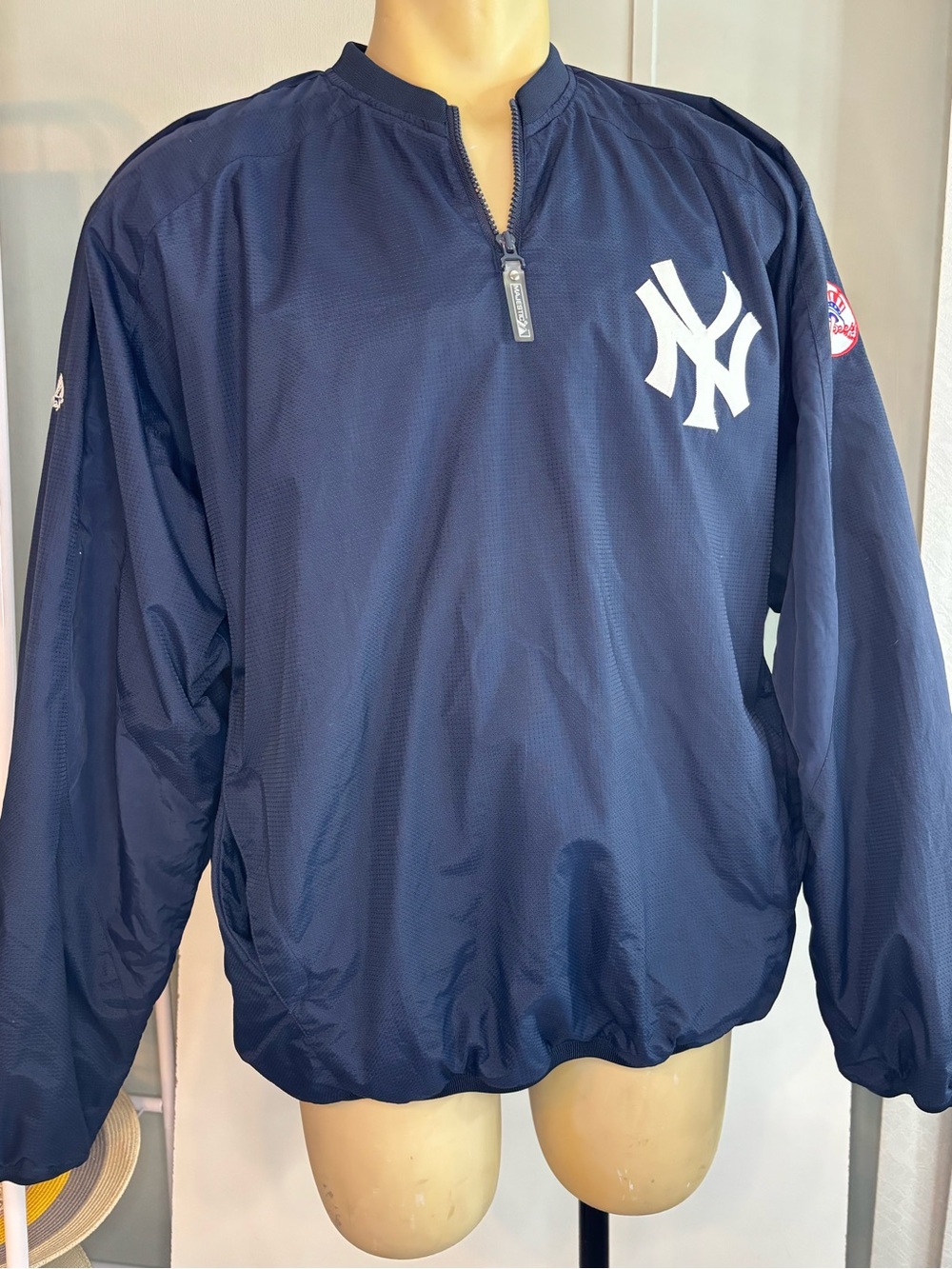 Majestic Navy New York Yankees Quarter-Zip Windbreaker